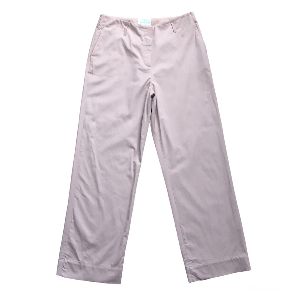 Veronika Maine Blush Pink Wide Leg High Rise Zipper Dressy Trouser Pants AU 12